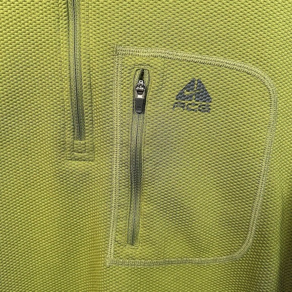 Nike ACG Men's Olive Green and Gray Quarter-Zip Shirt - Picture 2 of 8